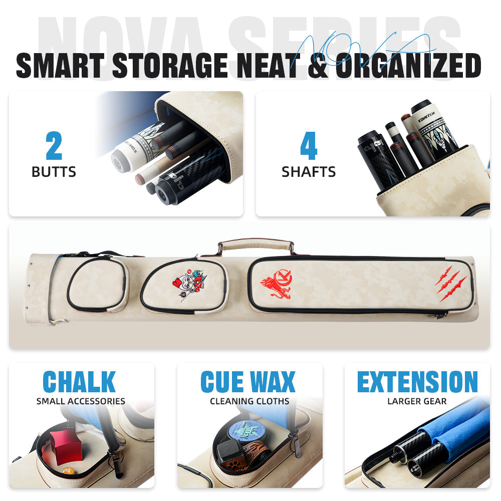 Konllen Nova Series 2x4 Pool Cue Case –  2 Butts & 4 Shafts