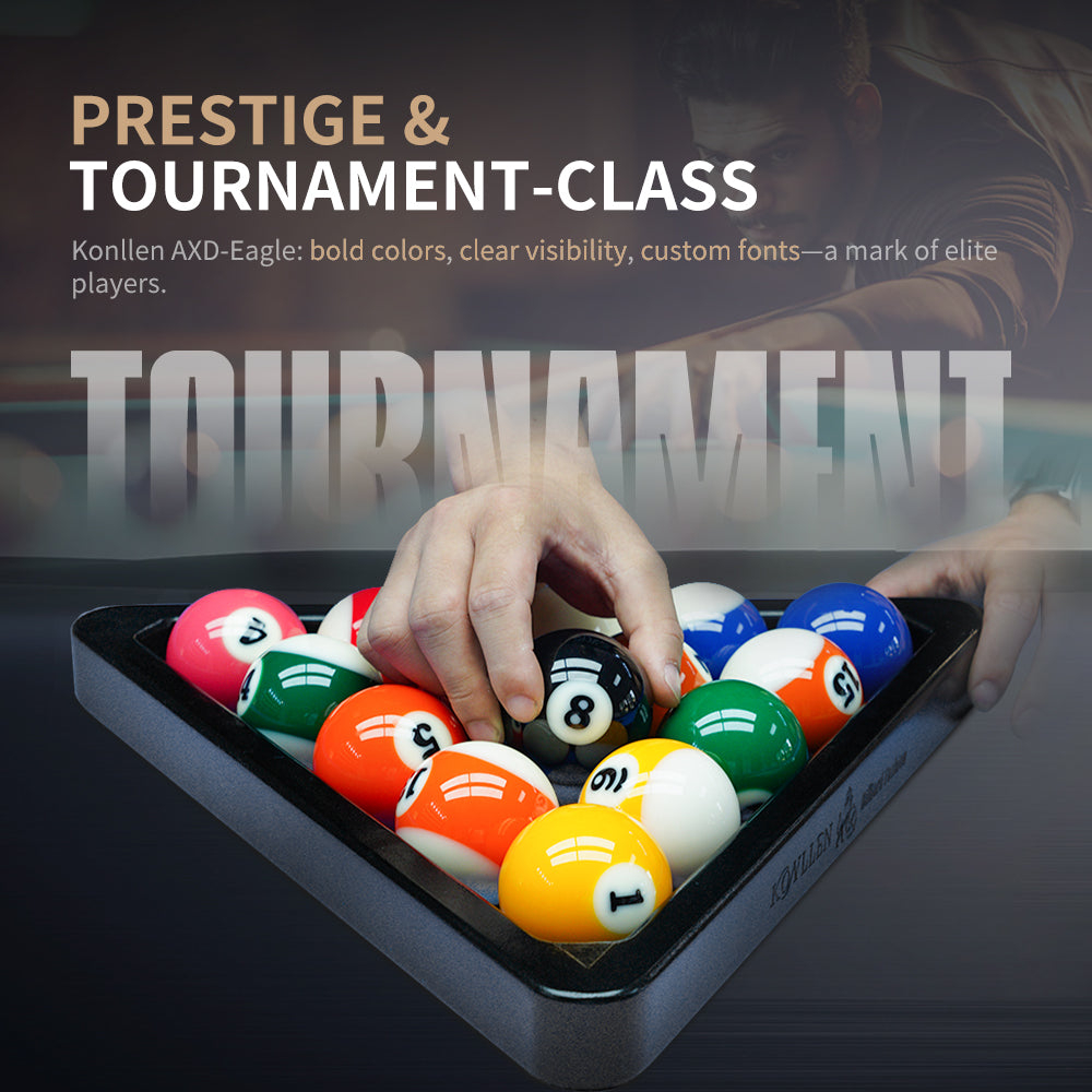 KONLLEN Phenolic Resin Billiard Balls Set 2-1/4" Regulation Size Tournament Pool Balls Set Pool Table Accessories