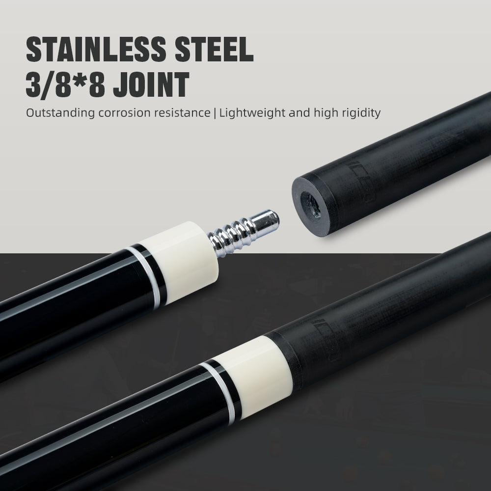 ICEQ Carbon Fiber Pool Cue Stick 58" Billiard Cue Sticks Professional Low Deflection Pool Sticks with 3/8 * 8 Pin Joint 12.5mm