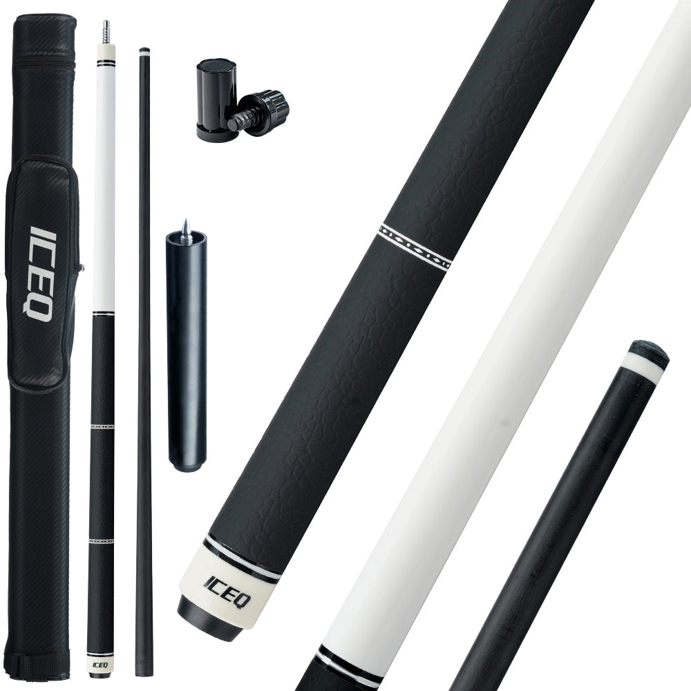 ICEQ Carbon Fiber Pool Cue Stick 58" Billiard Cue Sticks Professional Low Deflection Pool Sticks with 3/8 * 8 Pin Joint 12.5mm