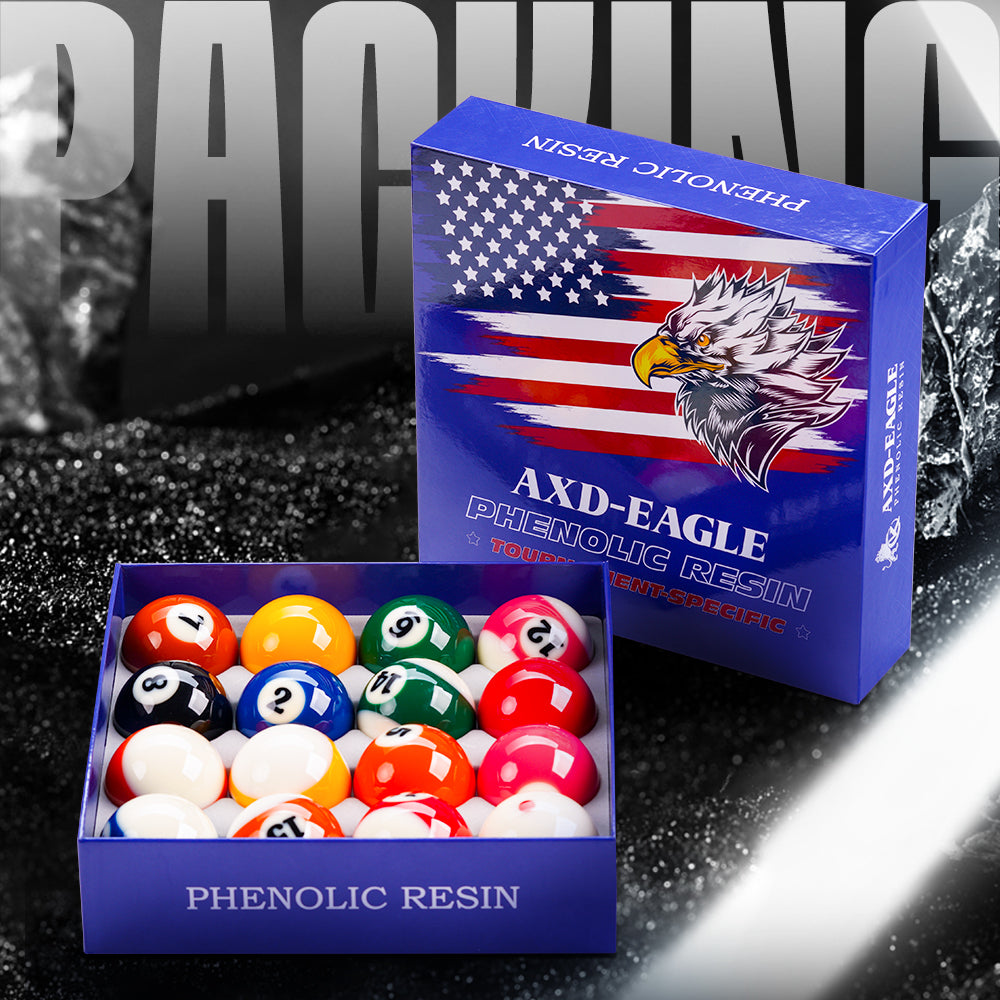 KONLLEN Phenolic Resin Billiard Balls Set 2-1/4" Regulation Size Tournament Pool Balls Set Pool Table Accessories