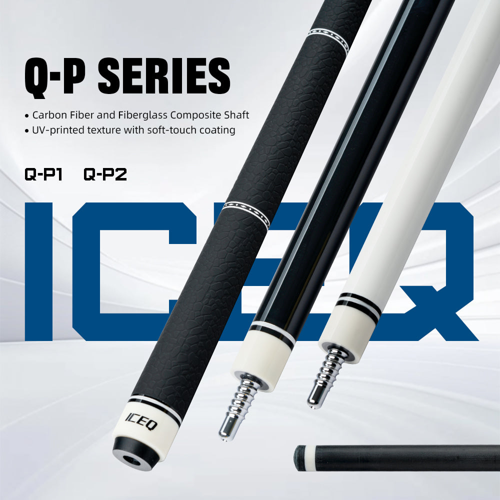 ICEQ Carbon Fiber Pool Cue Stick 58" Billiard Cue Sticks Professional Low Deflection Pool Sticks with 3/8 * 8 Pin Joint 12.5mm