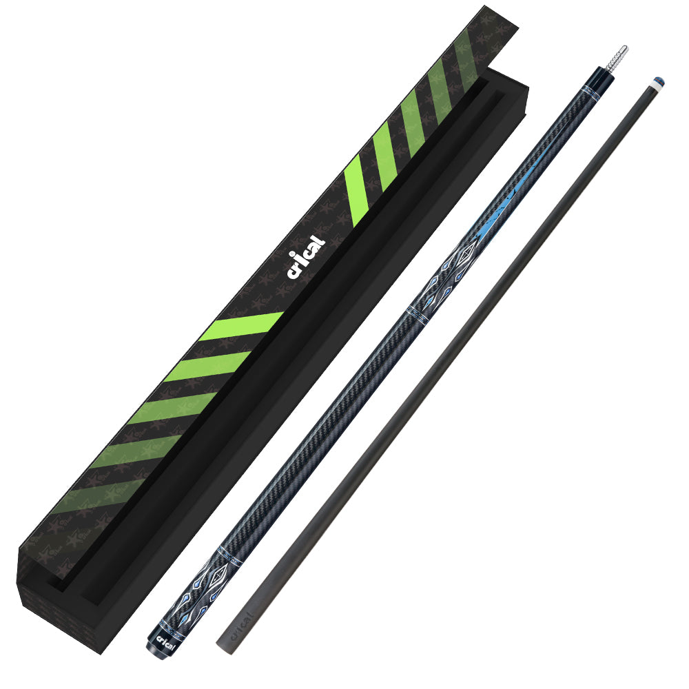 CRICAL  CL-04 Carbon Fiber Pool Cue Stick 58" Billiard Cue Sticks Professional Low Deflection Pool Sticks with 3/8 * 8 Pin Joint and 12.5mm Tip