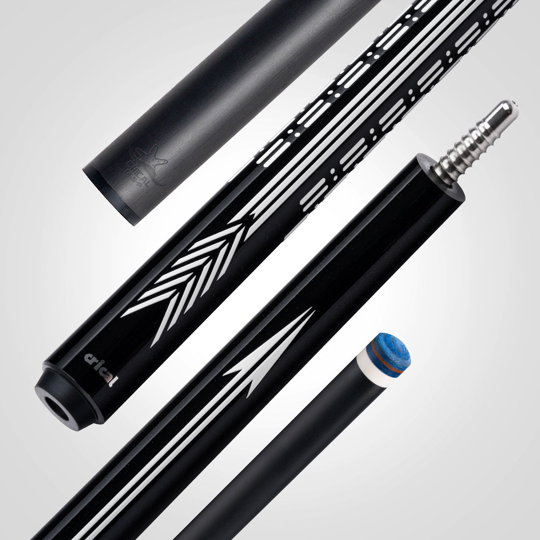 CRICAL Carbon Fiber Pool Cue Stick - 58" Low Deflection Professional Pool Cue with Pro Taper Shaft, 3D Wrapless Grip, 12.5mm Tip & 3/8x8 Joint Billiard Stick for Enhanced Control & Accuracy