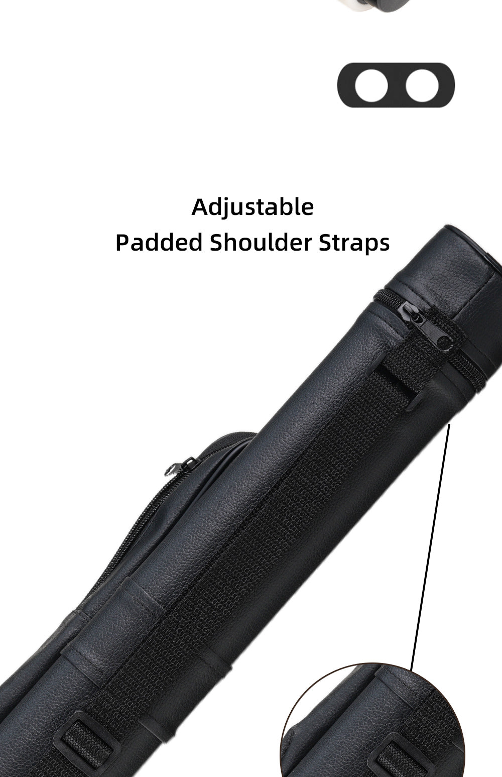 CRICAL Billiard Cue Cases Hard Pool Cue Case,Cue Stick Case 1 Stick 2 Holes Holds 1 Complete of 2-Piece Cue PU Cue Stick Case Bag