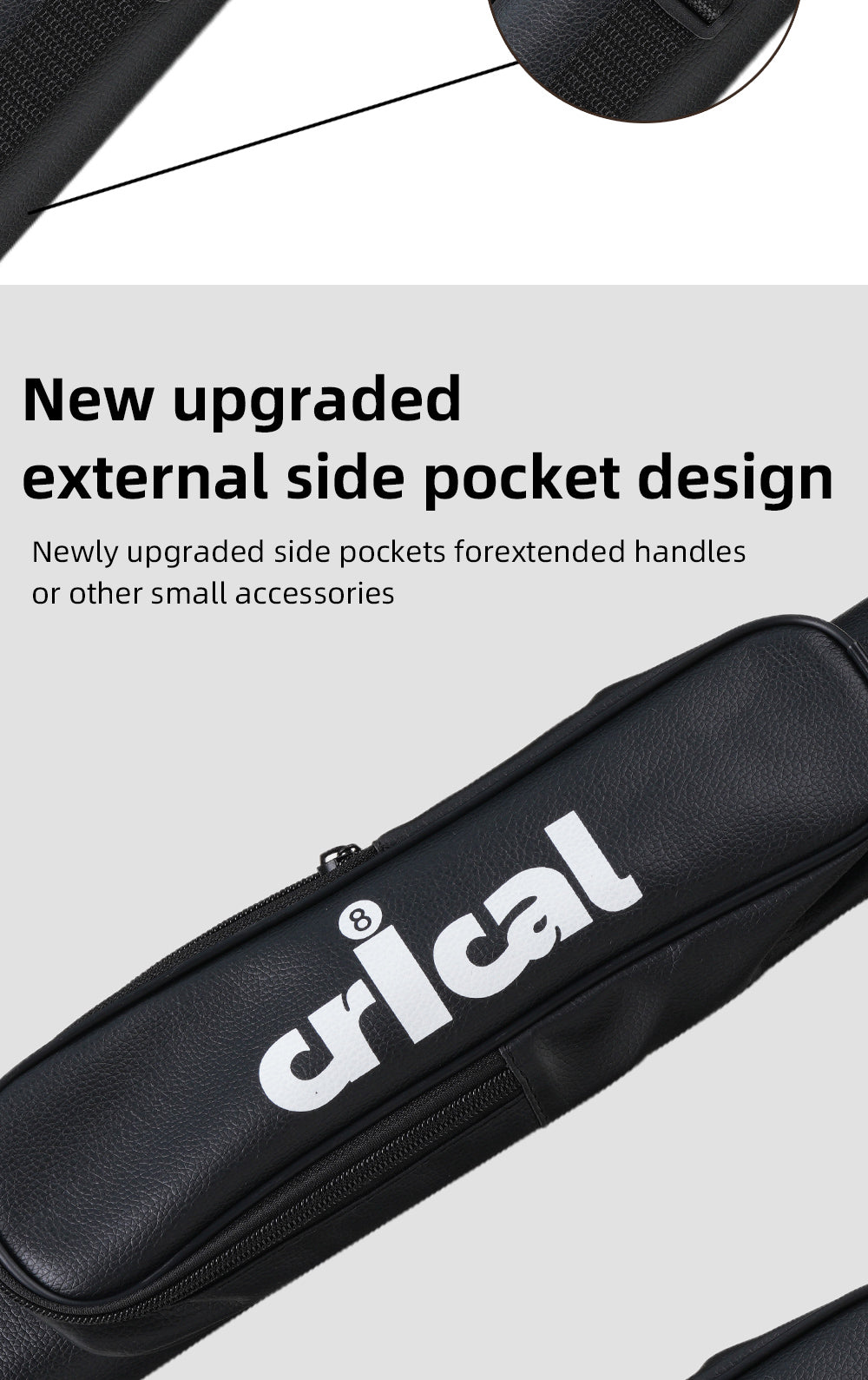 CRICAL Billiard Cue Cases Hard Pool Cue Case,Cue Stick Case 1 Stick 2 Holes Holds 1 Complete of 2-Piece Cue PU Cue Stick Case Bag