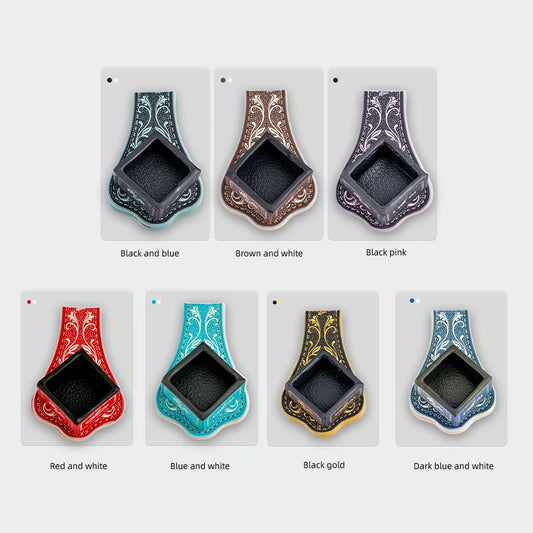 Crical Billiard Chalk Holder with Square Leather Engraved Magnetic Support for Pool Cue Snooker Silent Billiard Accessories