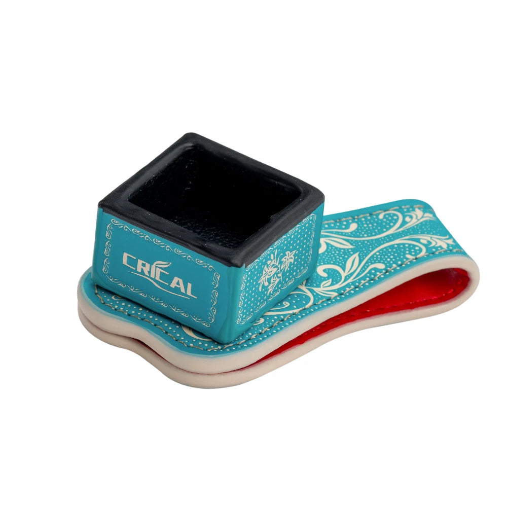 Crical Billiard Chalk Holder with Square Leather Engraved Magnetic Support for Pool Cue Snooker Silent Billiard Accessories